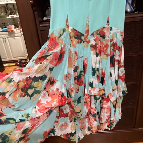 NWT Bubble Dress Aqua & Floral Size L - Picture 6 of 9